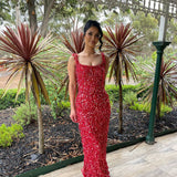 ALBINA DYLA (red) beaded gown