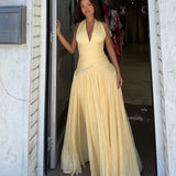 CUSTOM MADE (yellow) Halter gown