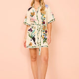 ALEMAIS (ivory/multiucolor) Meagan short sleeve mini