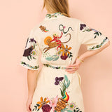 ALEMAIS (ivory/multiucolor) Meagan short sleeve mini