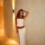 ANCE GRIA (cream) Jude strapless top and skirt set
