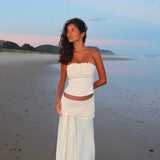 ANCE GRIA (cream) Jude strapless top and skirt set