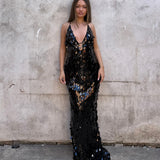 MISHA (black) Sapphire Sequin gown