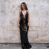 MISHA (black) Sapphire Sequin gown