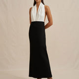 BY JOHNNY (black/white) Imogen halter midi