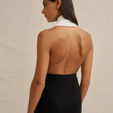 BY JOHNNY (black/white) Imogen halter midi