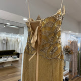 ORSHINA (gold) Embellished Fringe Gown