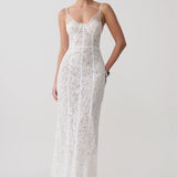 MESHKI (white) Ottilie lace midi