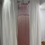 VILDANE KAMEROLLI (pink) Aurora Fringe Gown