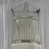 VILDANE KAMEROLLI (white) Snow White Fringe Gown