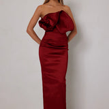 ELLE ZEITOUNE (wine red) Miles strapless midi