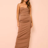 SIR THE LABEL (brown) Alba strapless gown