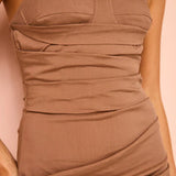 SIR THE LABEL (brown) Alba strapless gown