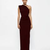 EFFIE KATS (wine/burgundy) Greer high neck maxi