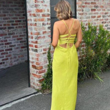 MANNING CARTELL (lime) Time to Shine silk slip gown