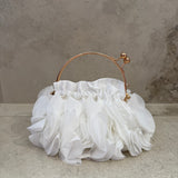 TORI (white) flower clutch