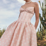 ATOIR (pink/white) pepper polka dot midi