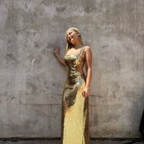 MESHKI (gold) Adoria sequin maxi