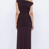 BEC AND BRIDGE (brown) Kailani asym mesh maxi