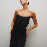 HEIRESS BEVERLY HILLS (black) Gathered drape corset gown