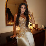 PAJTIM RACI (gold) Teuta Embellished Gown