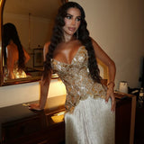 PAJTIM RACI (gold) Teuta Embellished Gown