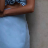 YOJANI BOUTQUE (blue) Valencia strapless flower mini