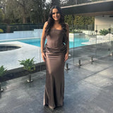 HOUSE OF CB (brown) Persephone strapless corset gown