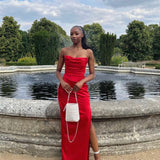 HOUSE OF CB (red) Adrienne strapless corset gown