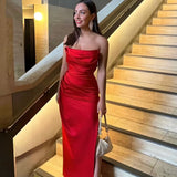 HOUSE OF CB (red) Adrienne strapless corset gown