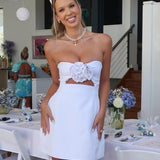 YOJANI BOUTQUE (white) Valencia strapless flower mini