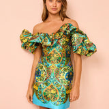ALEMAIS (Multi) Sophie Off Shoulder Mini