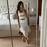 CHRISTOPHER ESBER (white) tank pleated cut out midi