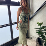 DION LEE (green) Gathered Link cut out dress
