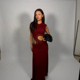 CHRISTOPHER ESBER (burgundy/red) asymmetric maxi