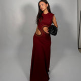 CHRISTOPHER ESBER (burgundy/red) asymmetric maxi
