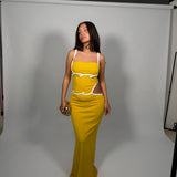 CHRISTOPHER ESBER (yellow/white) singlet ribbed midi