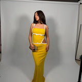 CHRISTOPHER ESBER (yellow/white) singlet ribbed midi