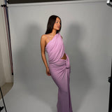 CHRISTOPHER ESBER (purple) Twisted Lever drape maxi