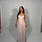 MANNING CARTELL (pink) Double Time Pleat gown