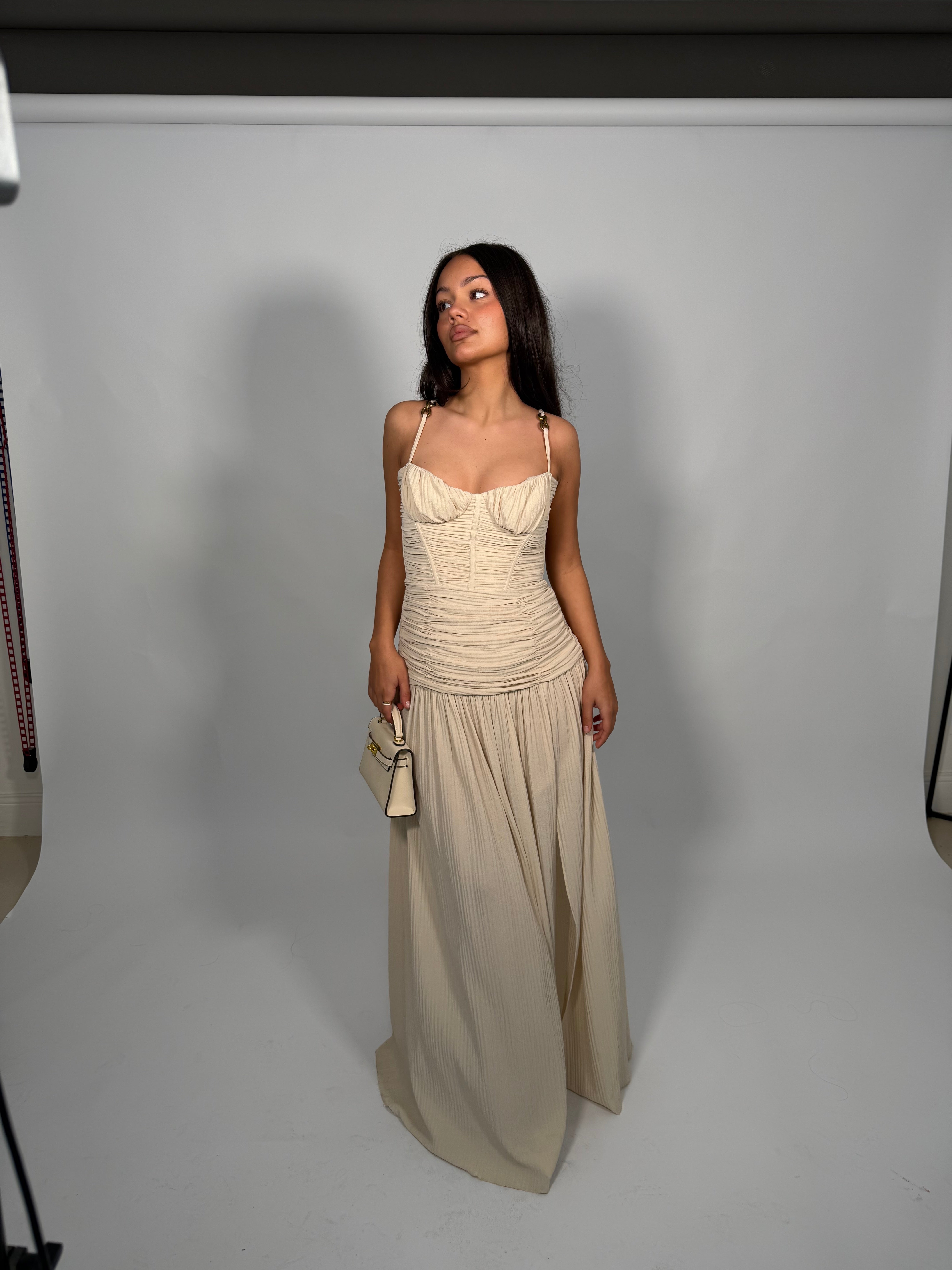 manning cartell cream dress Manning Cartell | Pleat Gown - Cream