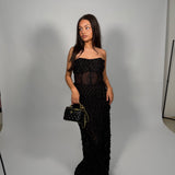 MANNING CARTELL (black/gold) Supreme Extreme feather gown