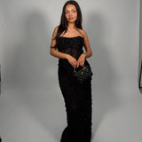 MANNING CARTELL (black/gold) Supreme Extreme feather gown
