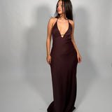 MANNING CARTELL (brown) Time to Shine silk slip gown