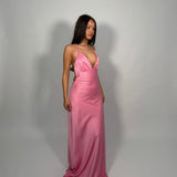 MANNING CARTELL (pink) Liquid Asset spaghetti strap gold hardware maxi