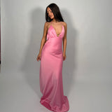 MANNING CARTELL (pink) Liquid Asset spaghetti strap gold hardware maxi