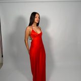 MANNING CARTEL (red) Saturation Point silk slip maxi
