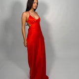 MANNING CARTEL (red) Saturation Point silk slip maxi