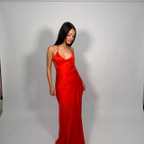 MANNING CARTEL (red) Saturation Point silk slip maxi
