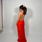 MANNING CARTEL (red) Saturation Point silk slip maxi